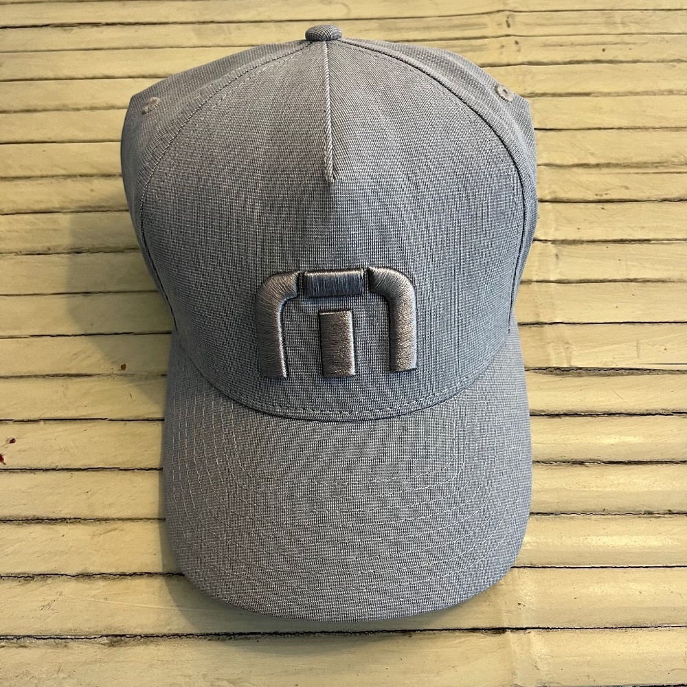 Travis Mathew Logo Golf Hat Gray Snapback Adjustable